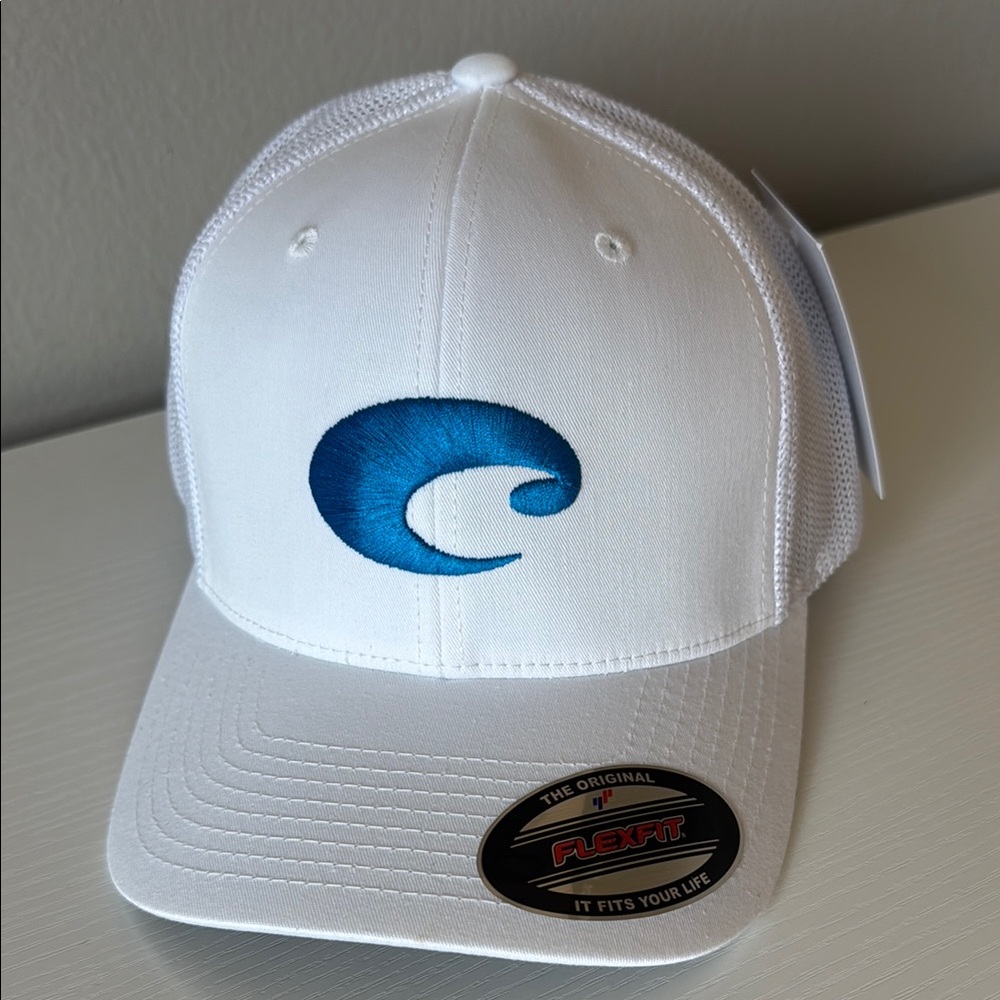 Costa White and Blue Trucker Cap with Wave Logo - Picture 2 of 5